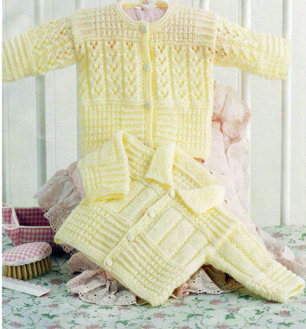 Lace Baby Cardigans 2 styles Cute pattern to knit Boy Girl- Knitting Pattern -4ply(Fingering) Instant Download-10-18