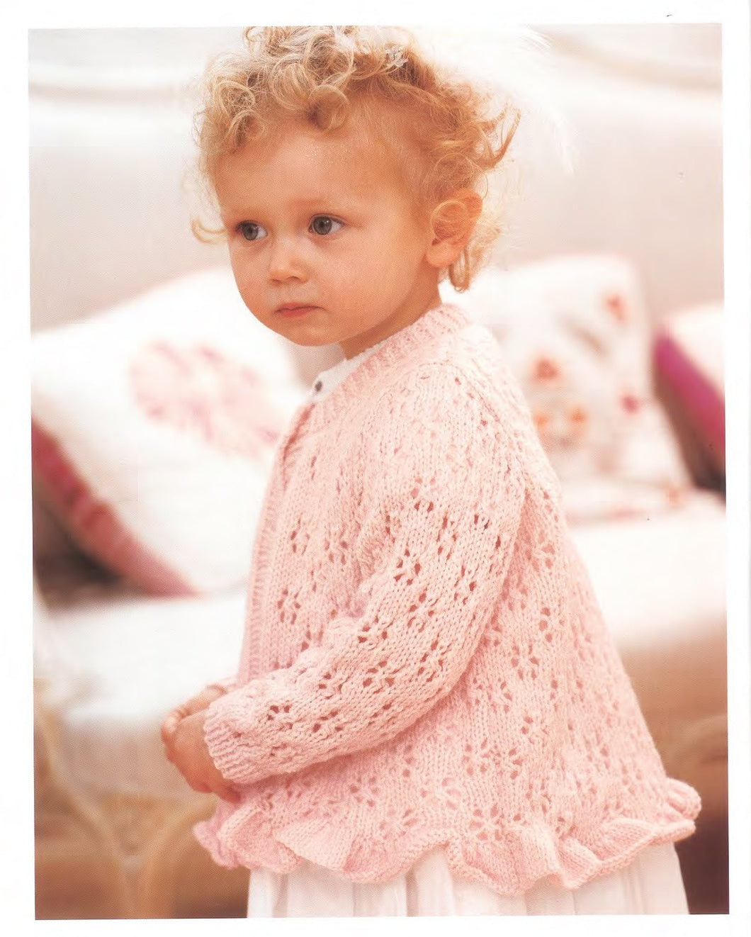 Girls Eyelet Cardigan Jacket Frilly Peplum Hem 18 - 26