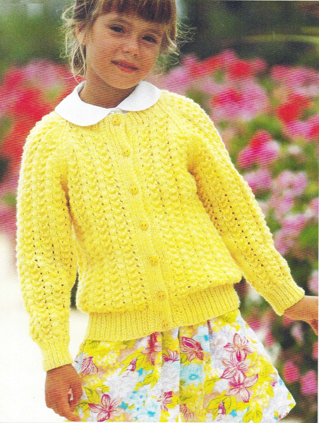 Girls Lacy Long sleeved Cardigan Raglan sleeves in DK-8PLY Cardigan Knitting pattern- PDF Download-- Light worsted 20