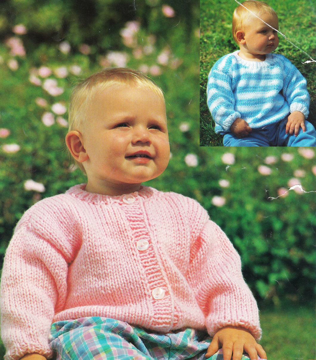 Very Easy Boy Girl  Baby  Cardigan & Stripe Jumper - Chunky Bulky Yarn, chest 18