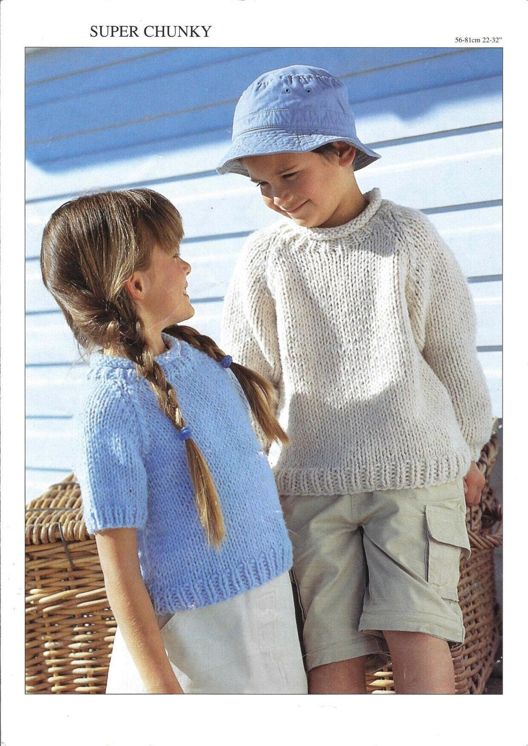 Boy Girl Quick Easy super Chunky Raglan Sweaters- Plain Easy Knit-  Knitting Pattern PDF Download  22