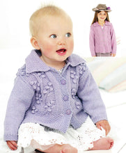 Babies Toddler DK Cardigan Bobble Moss stitch - collar- DK-  8 Ply light Worsted wool  -Knitting Pattern- PDF- Digital Download 16 - 26"