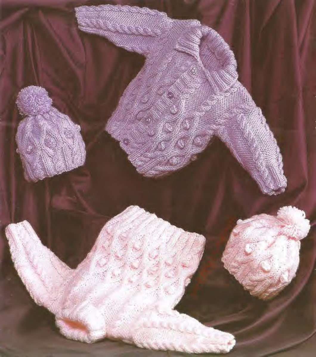 Babies - Toddlers Chunky Bobbly Jumper & Cardigan with hat -Knitting Pattern- PDF- Digital Download Chunky Bulky Yarn 18 - 28