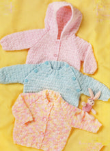 Baby Toddler Hooded Jacket Cardigan Jumper & sleeping bag to knit Premature size 12" -24" ~ DK 8 ply Light Worsted yarn pdf instant download