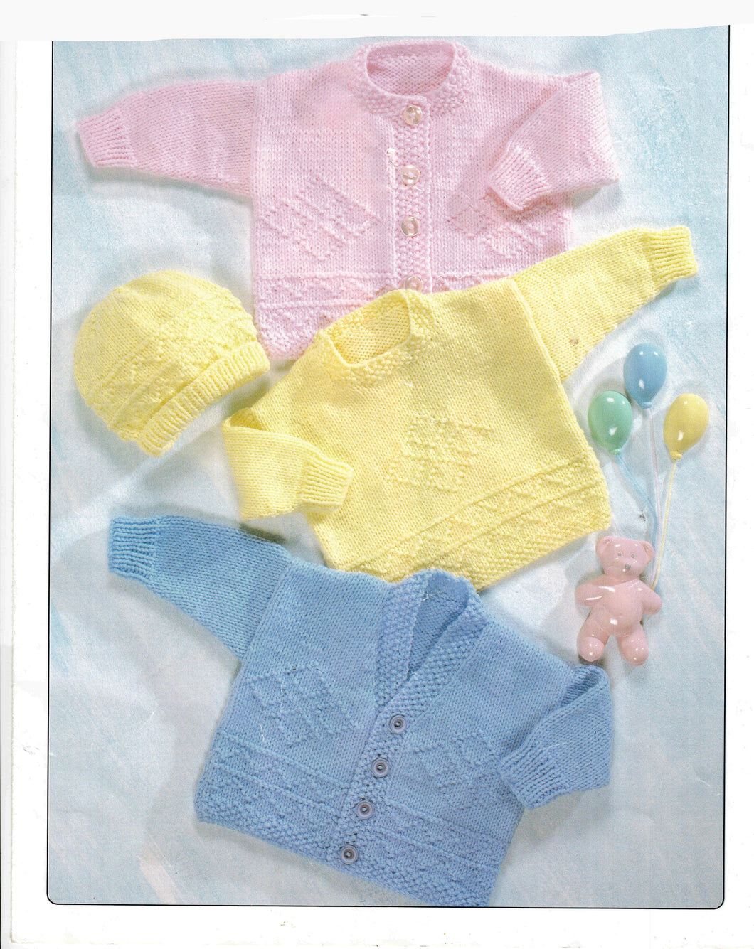 Baby Girl- Boy easy Cardigans ~ Jumper & Hat in Aran 10 ply Worsted yarn ~16-24 chest- Knitting pattern  Download PDF