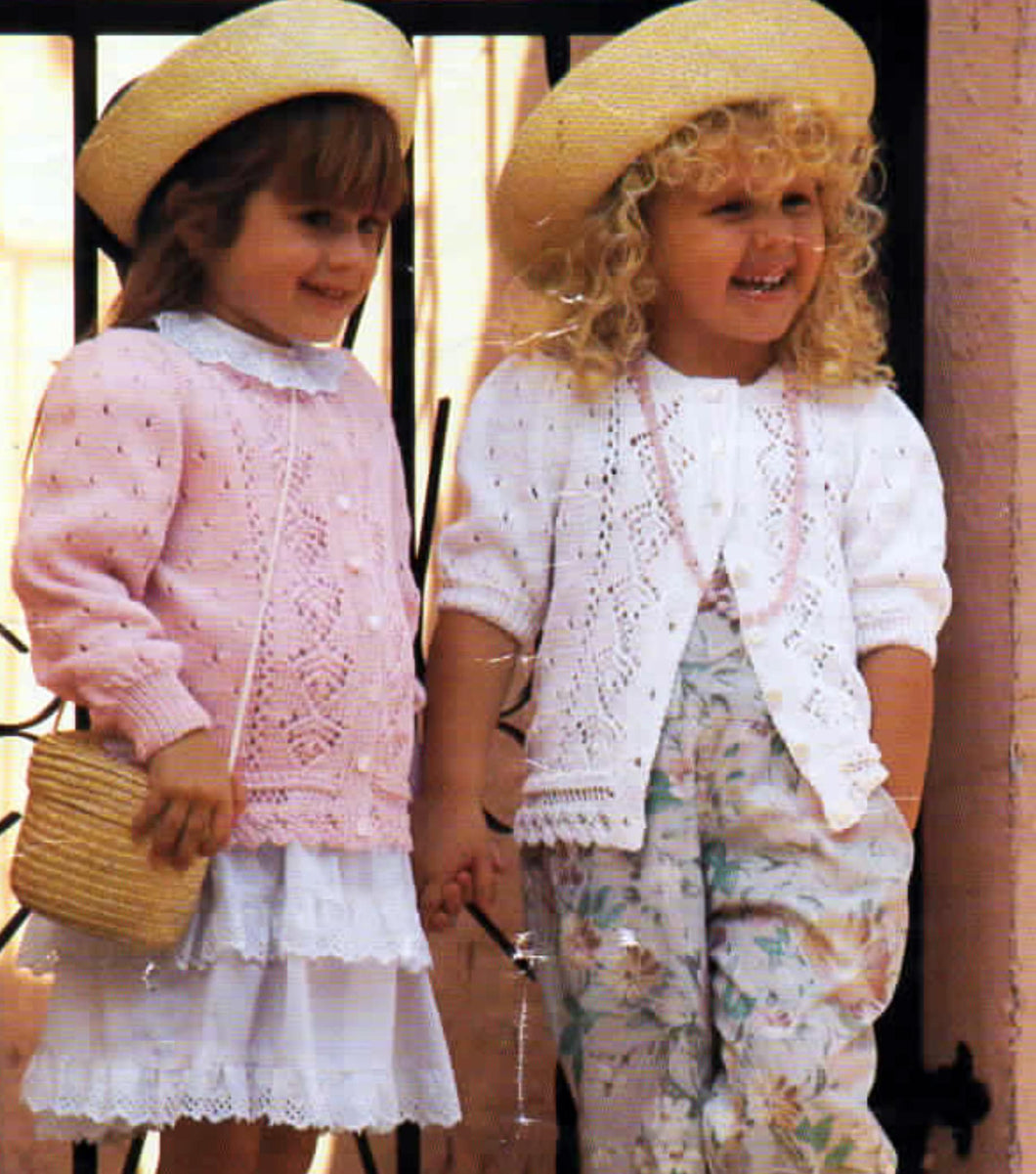 Girls lacy Cardigan Knitting Pattern short sleeve or long sleeve jacket 20-30