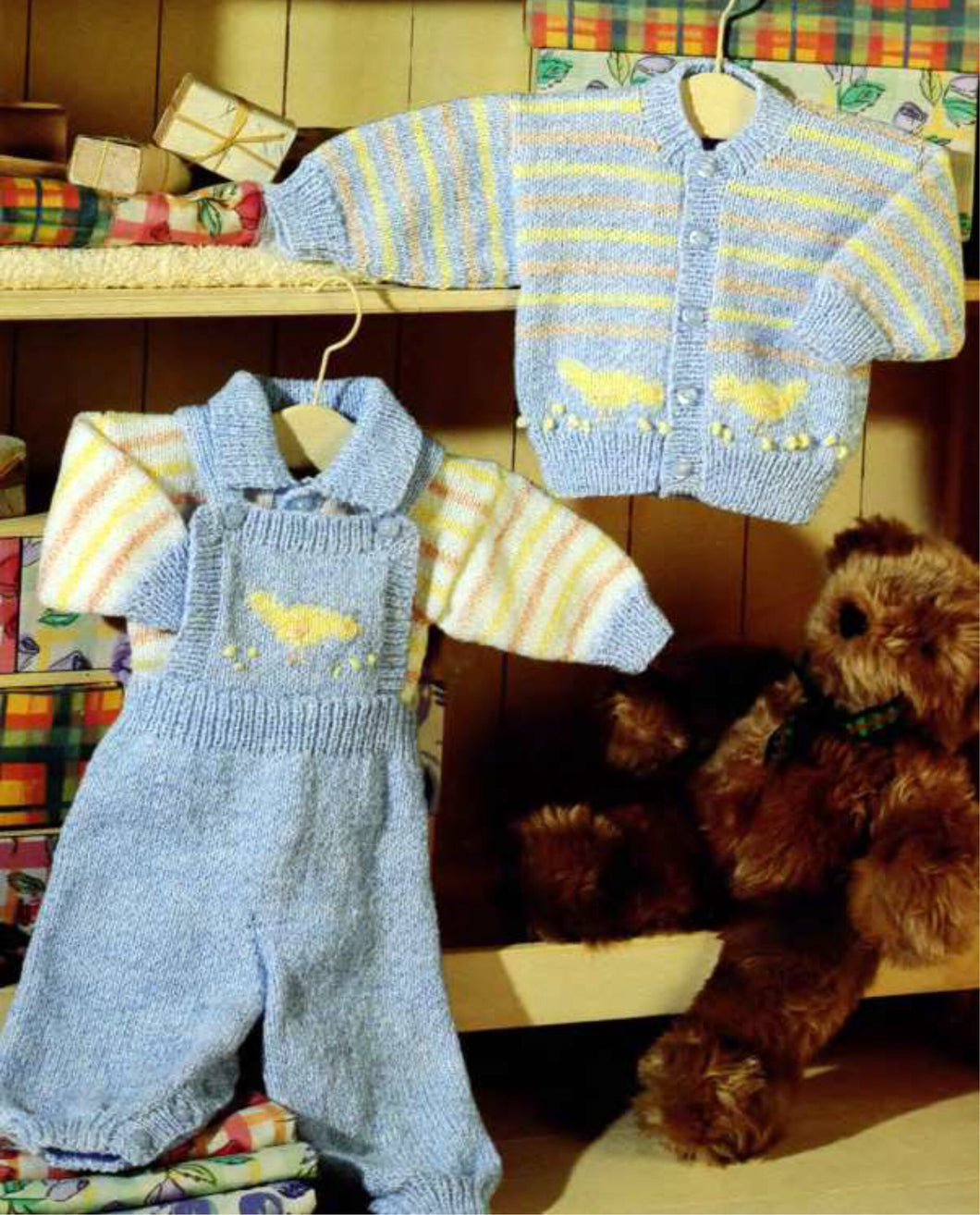 Baby  Cardigan- Sweater & Dungarees Knitting Pattern 16 - 20