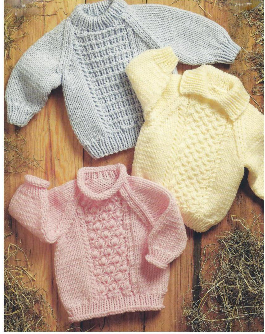 Baby Jumper selection-3 styles to choose 18 - 28 chest- Knitting pattern Chunky Bulky wool- download PDF