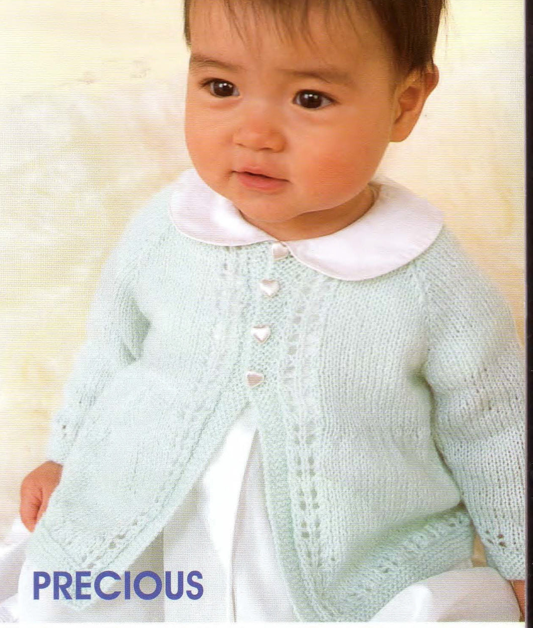 Baby Girl 4 ply raglan eyelet cardigan- 3 - 12 months 18 -20