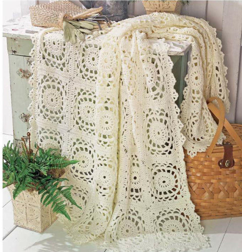 Baby Squares Blanket crochet pattern Medium worsted weight yarn  52 x 70