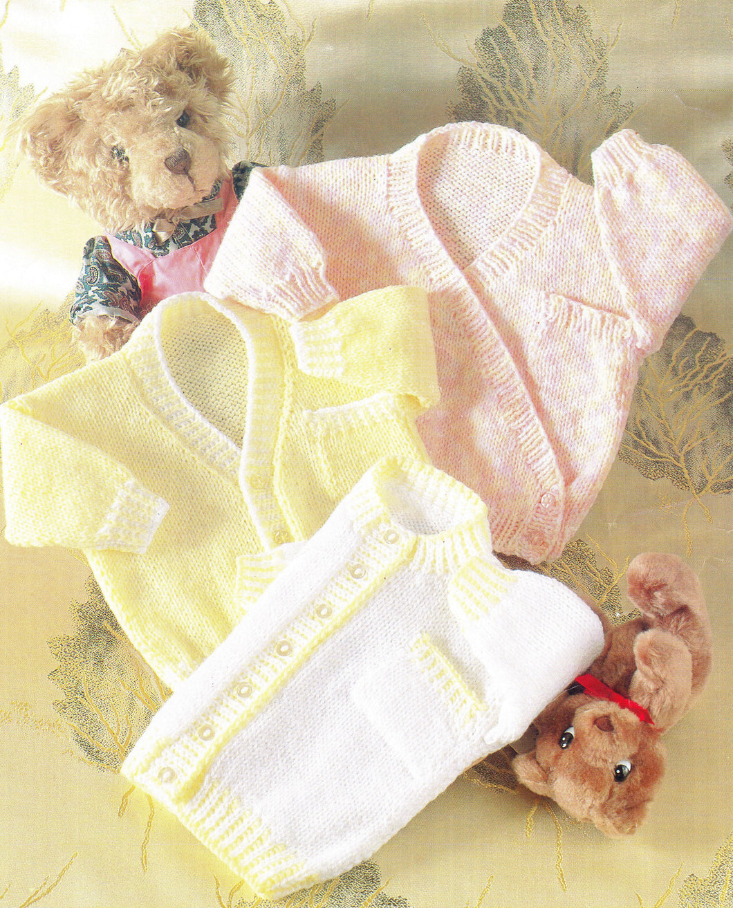 Baby easy cardigans & Jumper Knitting pattern, plain knitting, wrap over V neck Round neck pockets, DK 8Ply wool- Light worsted Download PDF