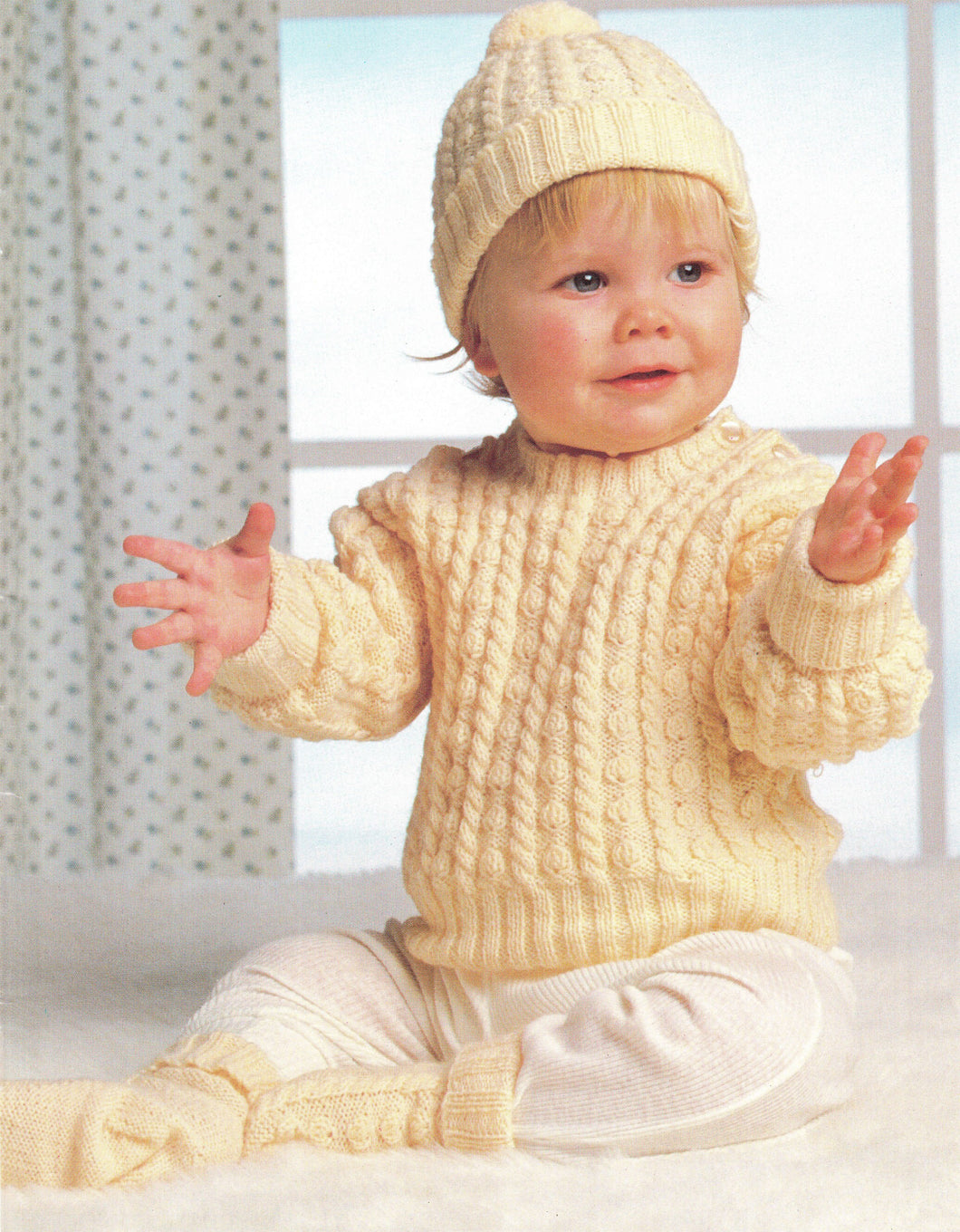 Easy Knit Baby Sweater hat & Socks 16