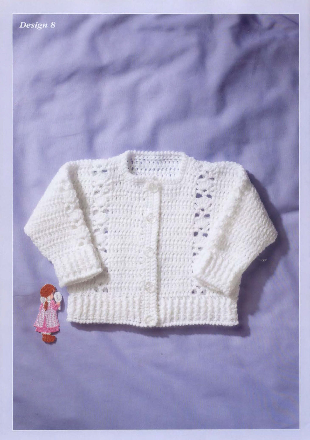 Baby Boy Girl Long sleeved Crochet Cardigan pattern in DK 8 ply Light worsted wool 16 ~ 24