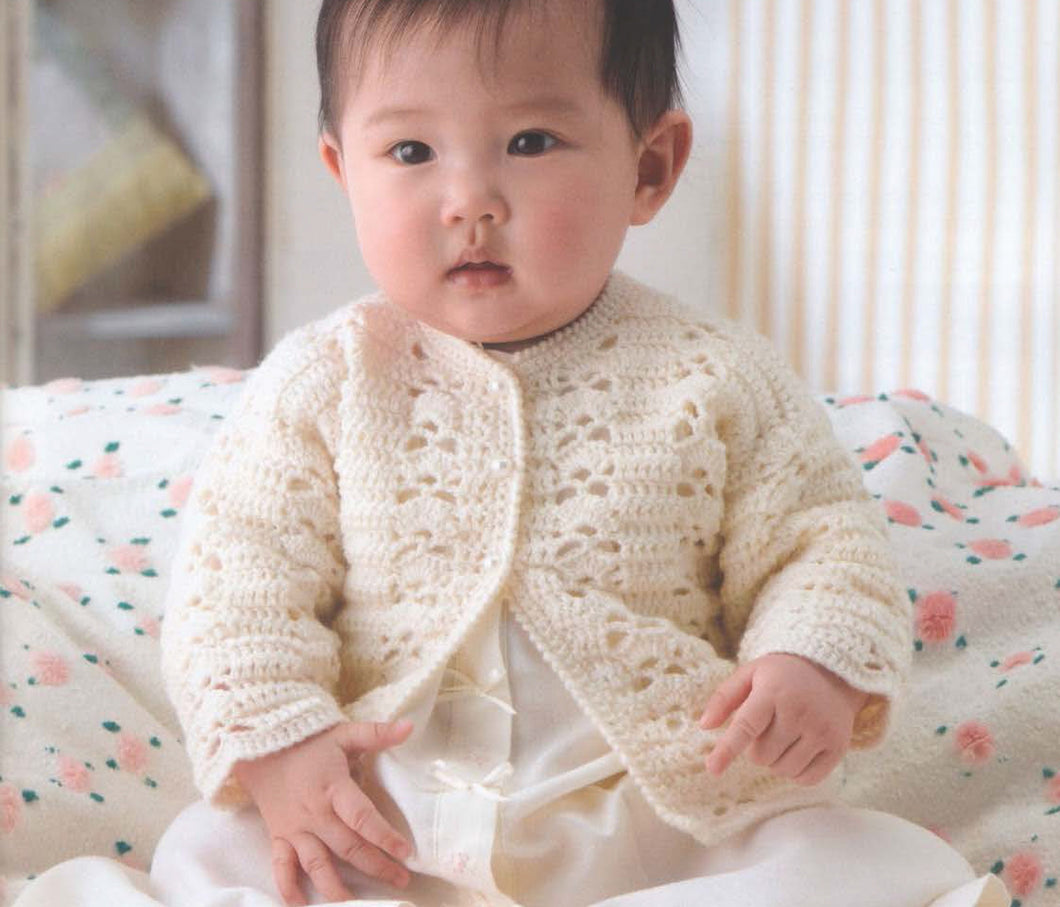 Girl's Baby Toddler Crochet Long Sleeved Cardigan 14 - 20