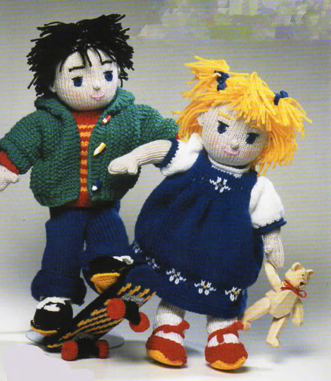 Rag dolls With Clothes & Skateboard to knit 15