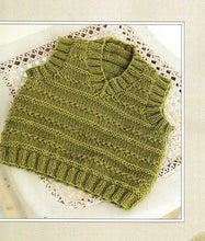 Textured Sweater Round V Neck Slipover Tank Top Boys Girls 16 -26" 0-6 Years ~ DK 8 Ply Light Worsted Knitting Pattern pdf Instant Download