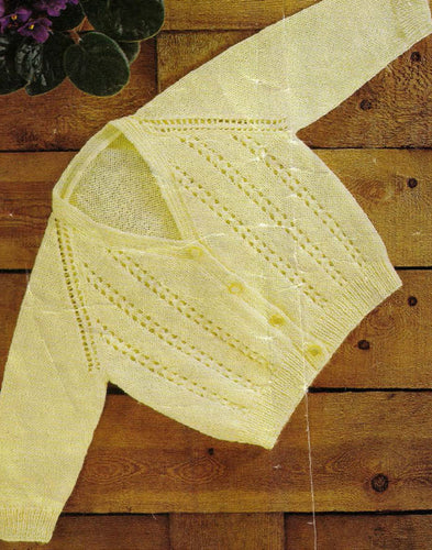 Baby Raglan sleeved Cardigan V Neck Lacy Eyelet Panels  19