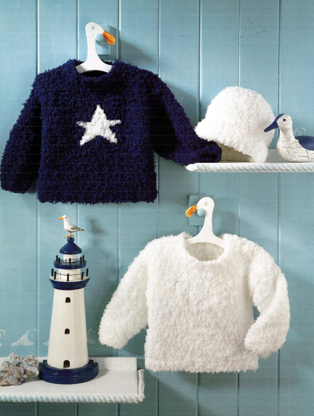 Baby Star Motif or Plain easy Sweater Children's Jumper & hat 16-26