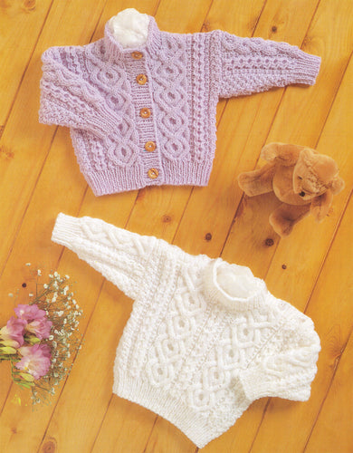 Childs Cable Cardigan & Sweater Drop sleeves cable pattern Boys Girls 16