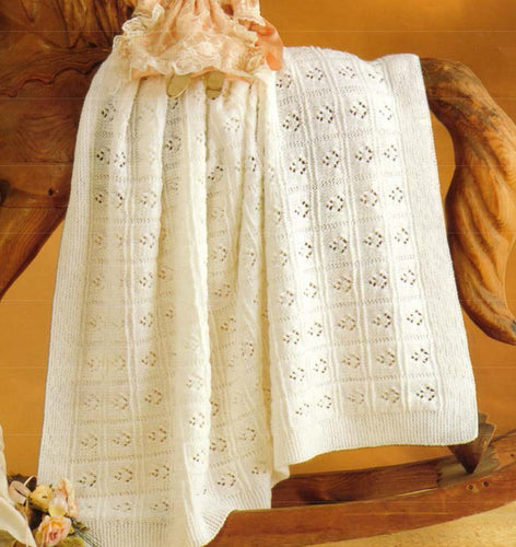 Baby Shawl Pram blanket Cot cover crib cover  DK / 8 ply/ Light worsted Knitting Pattern PDF Instant download