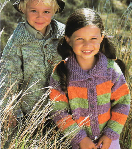 Childrens Chunky Jacket Collar Plain or Striped Boys Girls 20-30