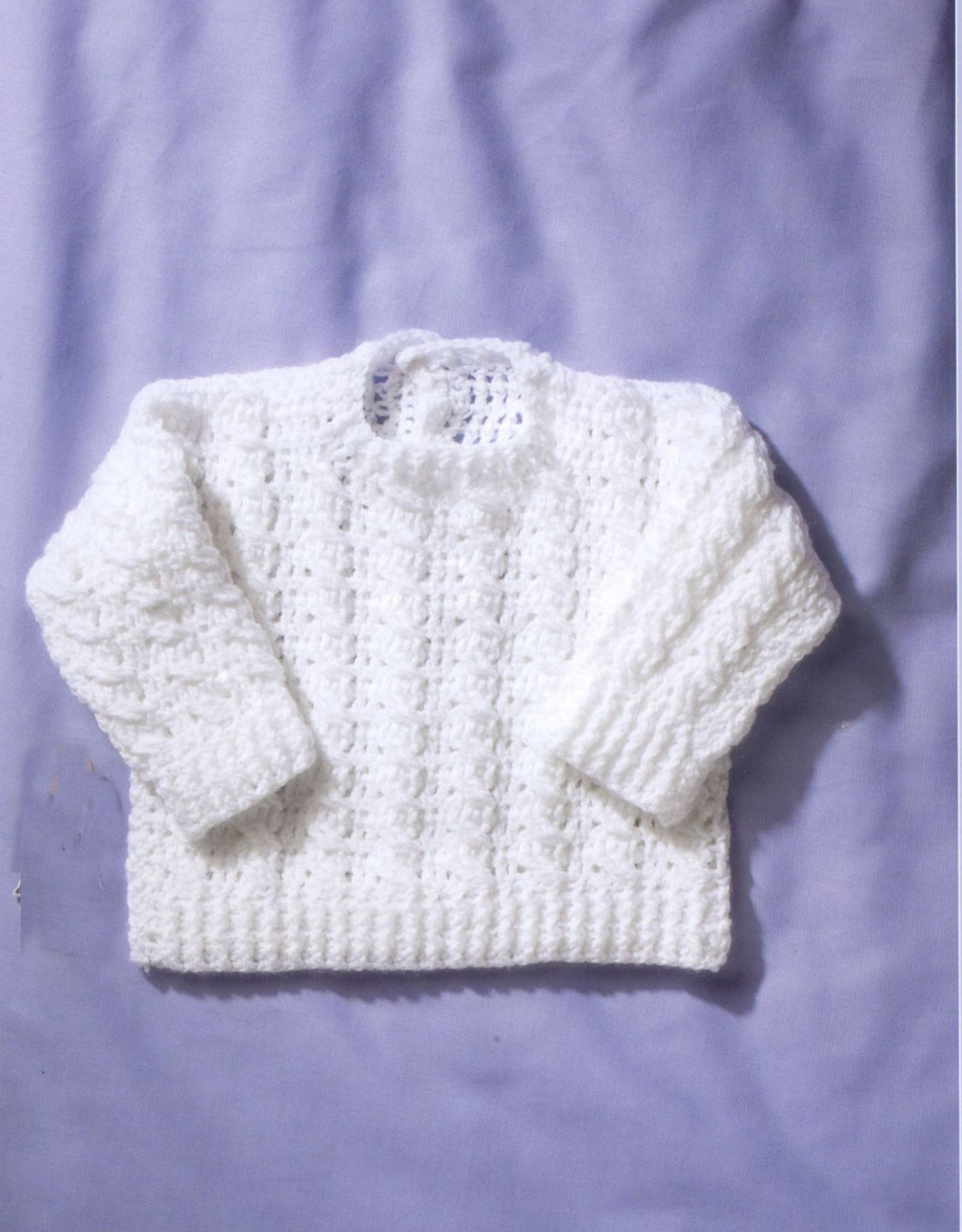 Baby Boy Girl Long sleeved Crochet Jumper pattern in DK 8 ply Light worsted wool 16 ~ 24