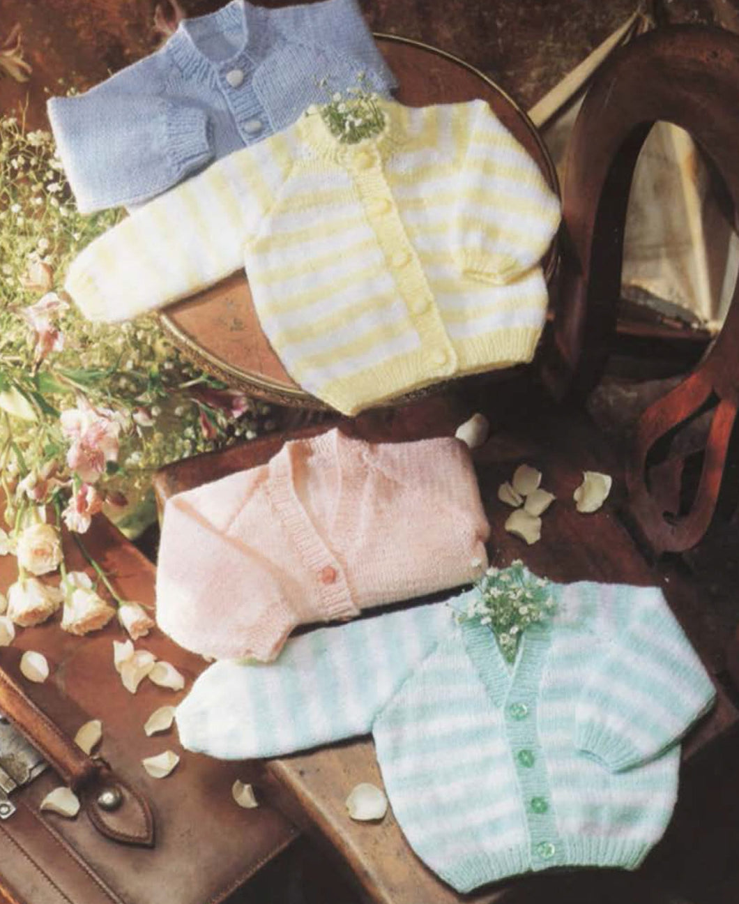 Baby Premie Premature Easy Raglan  Cardigans 4 styles to knit  DK ( 8PLY ) Light worsted 14