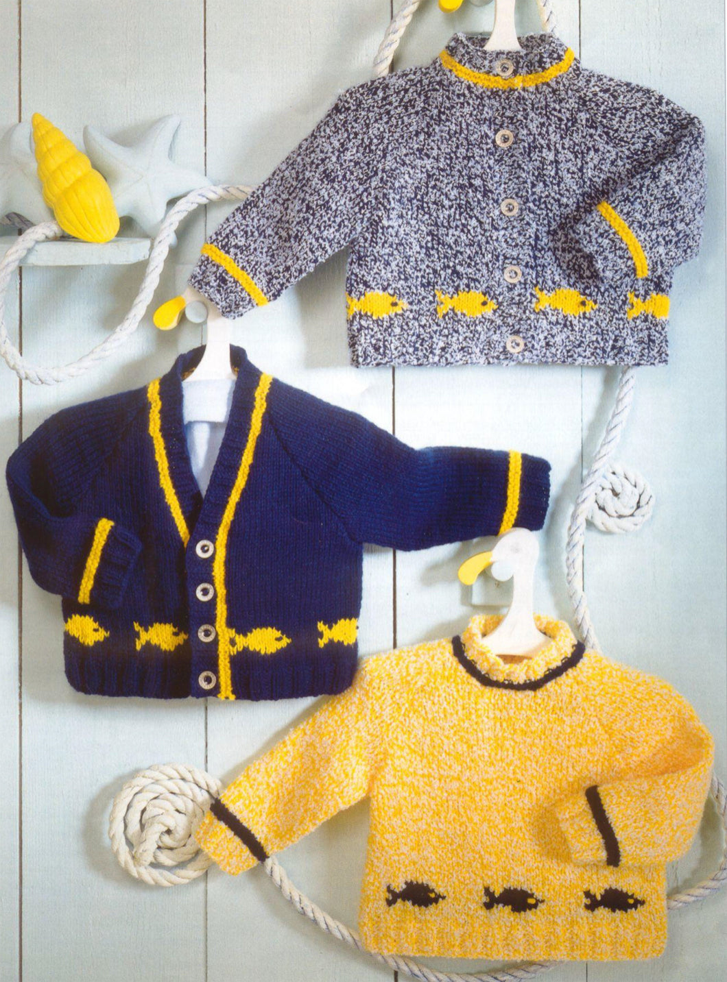 Baby Fish Motif Sweater & Children's Cardigans  Round V Neck 16-26