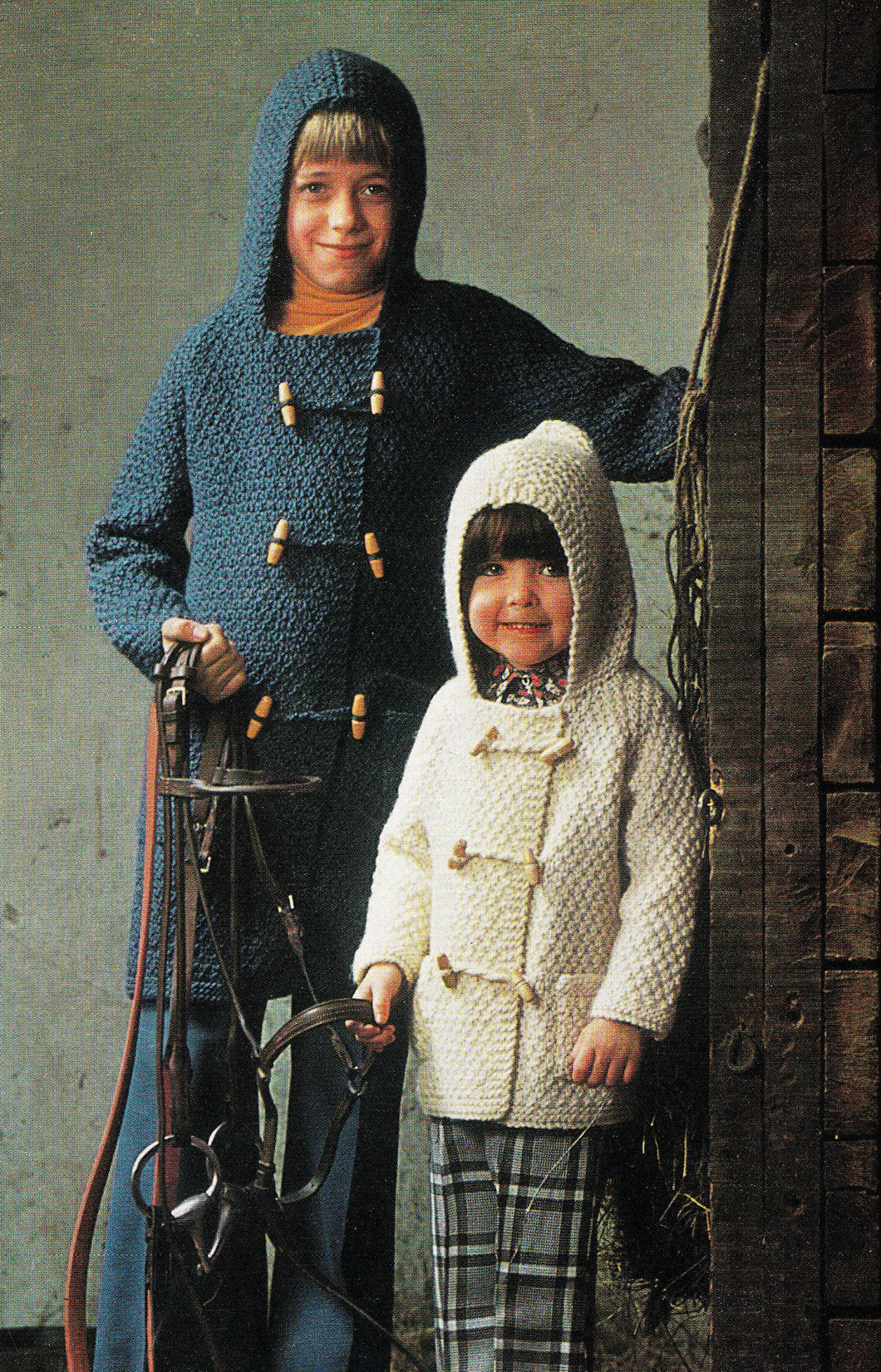 Chunky Hooded Duffle Coats Boy Girl Knitted in Chunky Bulky 12ply wool sizes 24