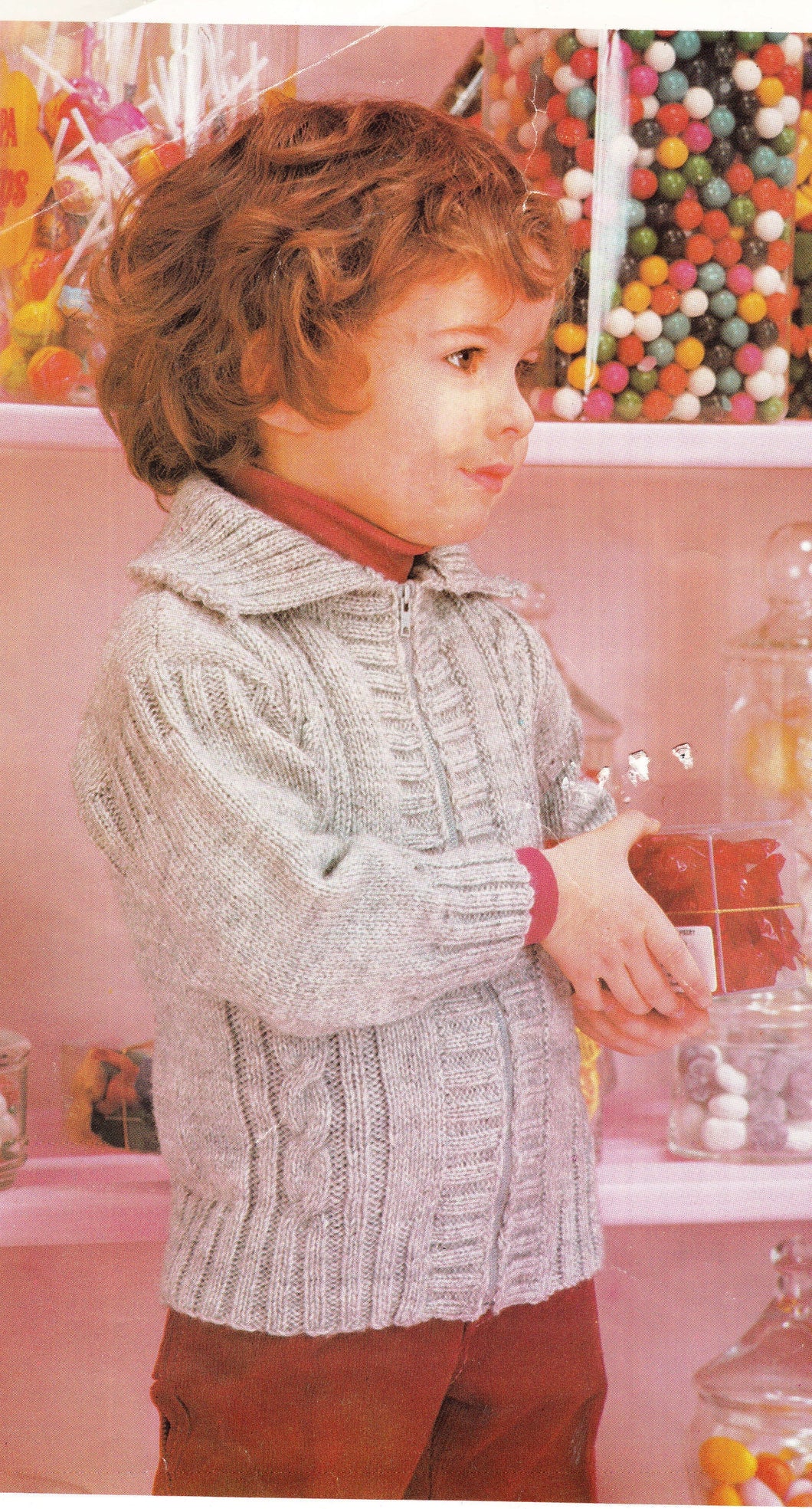 Boys Zipped Cable Jacket Cardigan with collar 24 - 30