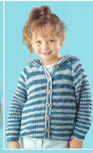 Childs Easy Hooded Ribbed Jacket & Cardigan with collar plus hat DK ( 8 ply ) 14 - 26" Birth - 6 yrs Instant Download PDF Knitting Pattern