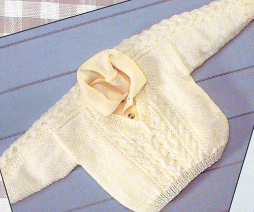 Baby Childrens Toddlers  Roll Neck & V Neck Sweater- Cable pattern  DK 8 Ply Light Worsted wool Fits 16
