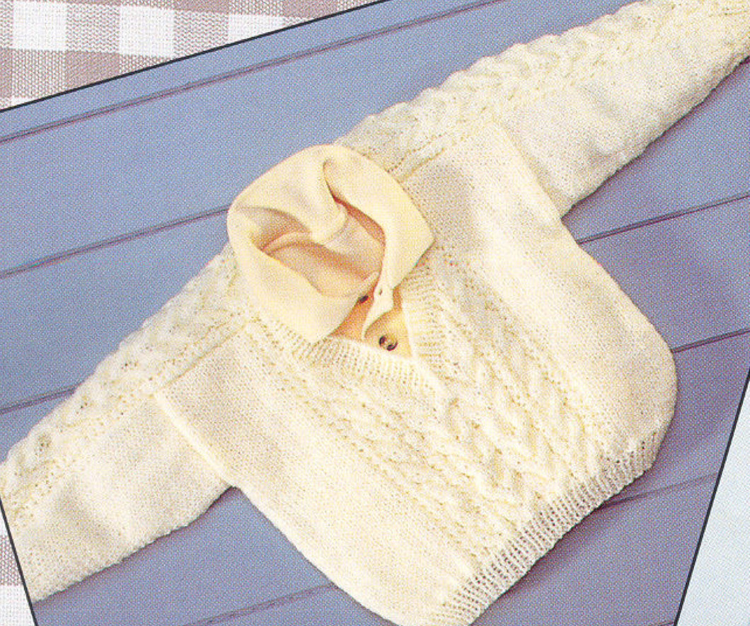 Baby Childrens Toddlers  Roll Neck & V Neck Sweater- Cable pattern  DK 8 Ply Light Worsted wool Fits 16