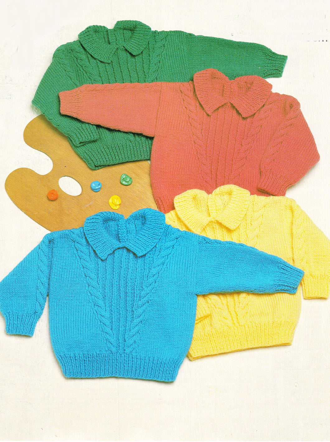Cable & Rib sweater with collar Knitting Pattern - DK ( 8 ply ) or 4 ply Fingering  18- 26