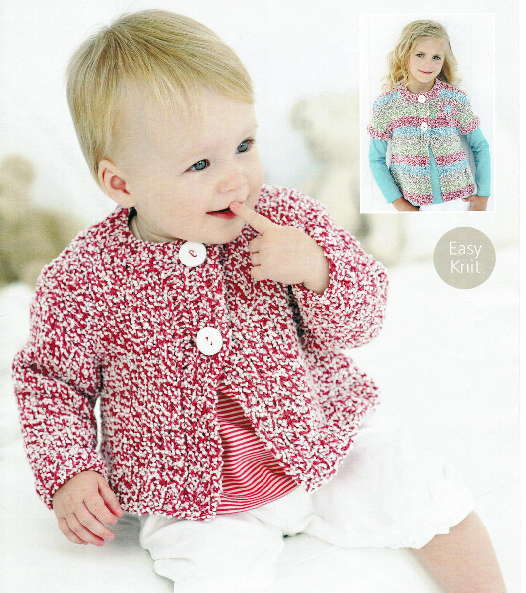 Child's Long - short sleeved Jackets- Cardigans Very Easy quick Knit~Chunky- Bulky  yarn 16-26