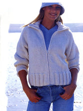 Woman's Girls Childs Zipped front Jacket with collar Very Easy quick Knit~ Chunky- Bulky 12 Ply  yarn 26-40" Knitting pattern -Download PDF