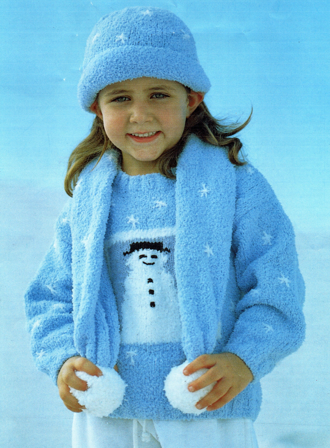 Snowman Sweater Hat & Scarf Boys Girls Childs 20