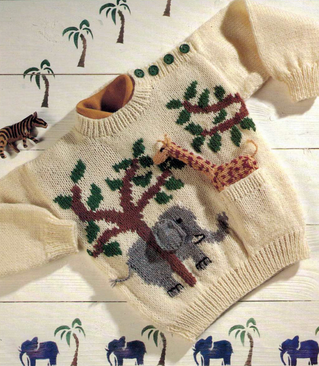 Baby Children Sweater Jungle Animal Sweater Giraffe Elephant and Giraffe Toy 20