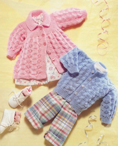 Baby Boy Girl Cardigan & Matinee Jacket Vintage Knitting Pattern Premature Baby - 12 Months DK/ 8ply Instant Download PDF Baby Pattern