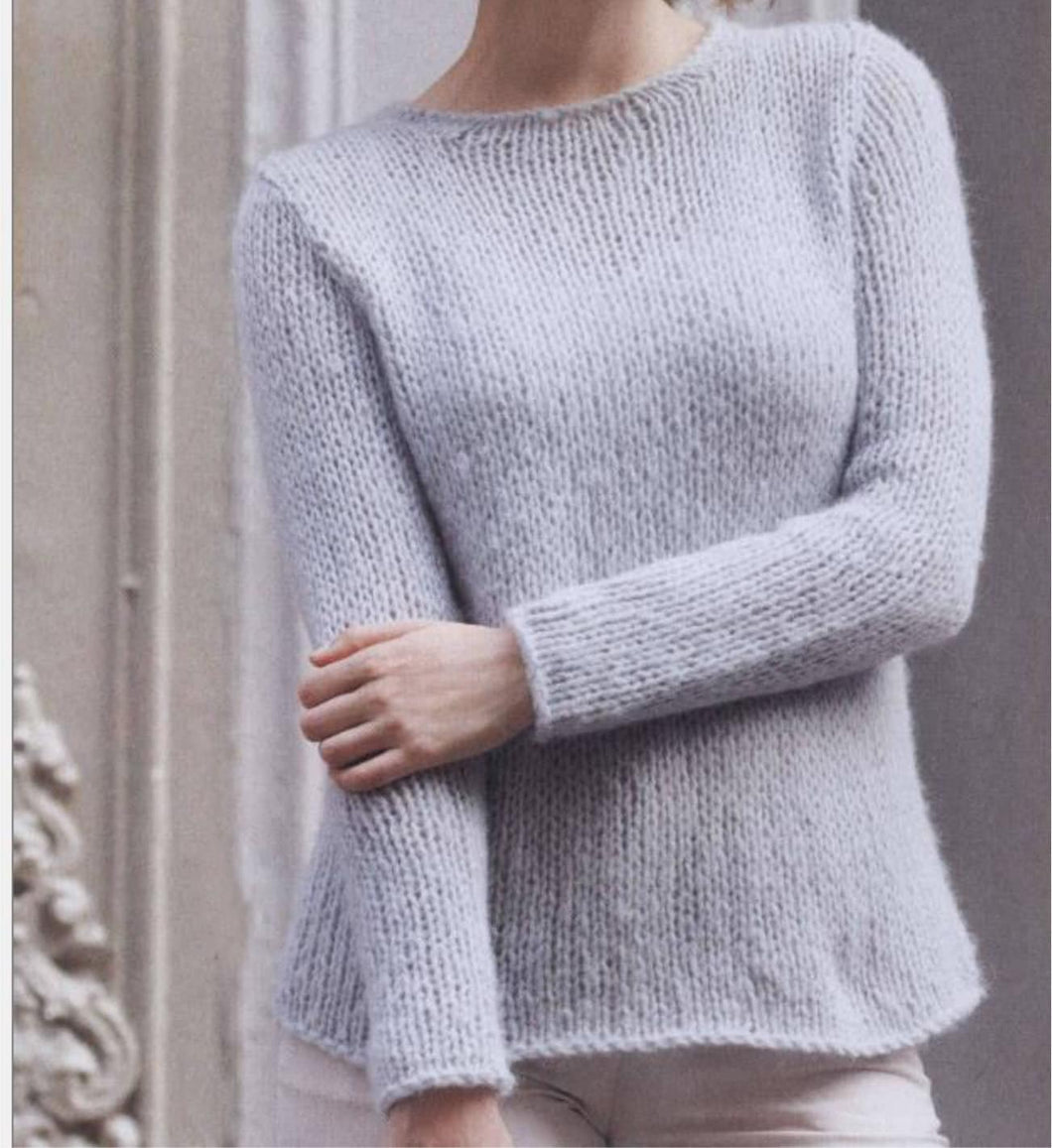 Very Easy Chunky Sweater Round Neck Plain Stocking Stitch Women's 32