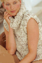 Easy Womens Round Neck Sleeveless Sweater Polo Neck top Chunky sweater Hat & Scarf 30"-40" Super Chunky 14 Ply Knitting Pattern PDF download