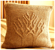 Tree of Life Pillow Cushion Cover 14" x 14" & 18" x 18" - Aran and Bulky Chunky 12 Ply (See Description) Knitting Pattern PDF download