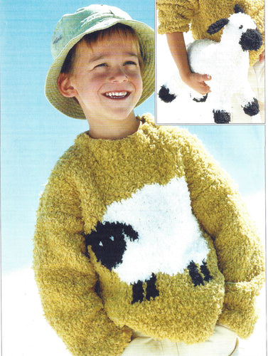 Child's Chunky  Sheep Sweater & lamb Toy  fits 22-28