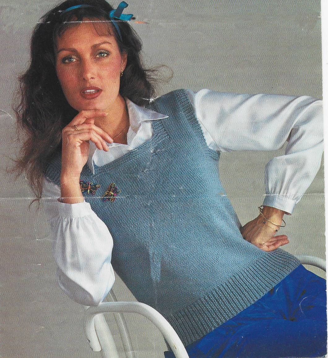 Easy Beginner Womens Square Neck Top Sleeveless Sweater Jumper Vest Slipover 30