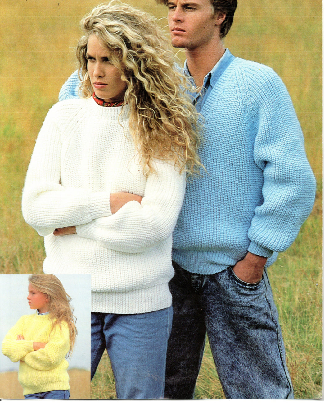 Easy Fishermans Rib Round & V Neck Textured His'n'Hers Sweater Raglan Sleeve 28