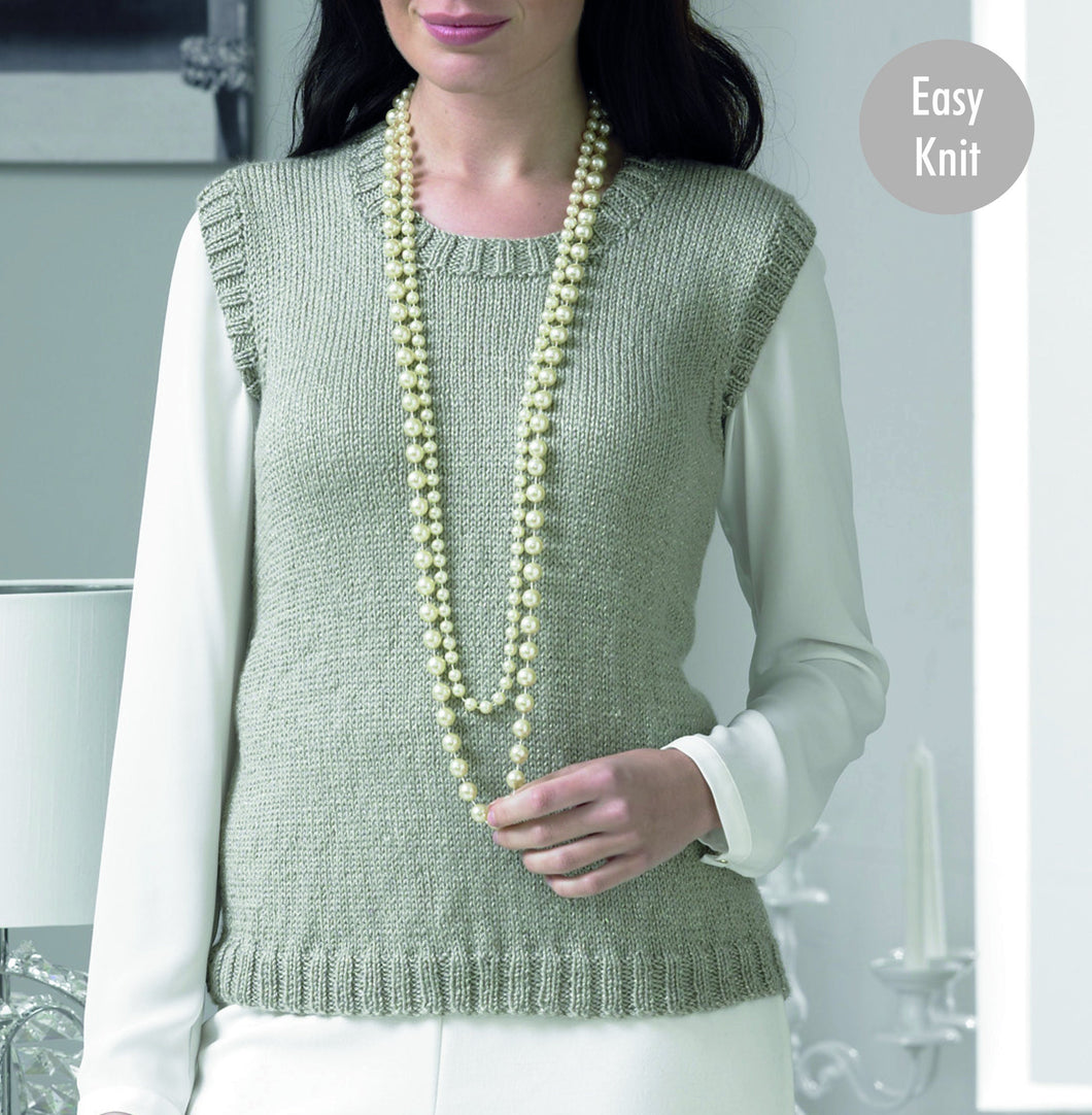 Very Easy Beginner Woman's Scoop Neck Slipover Sweater Vest-Top Jumper Pullover 32