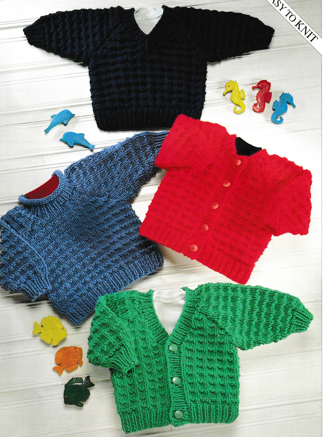 Easy Chunky Sweaters & Cardigans Round or V Neck Raglan Boys Girls 18