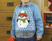 Child's Santa & Snowman sweaters Christmas Jumper Boy- Girl- Knitting Pattern -DK 8ply (Light Worsted weight) Download PDF fits 20 -30 chest