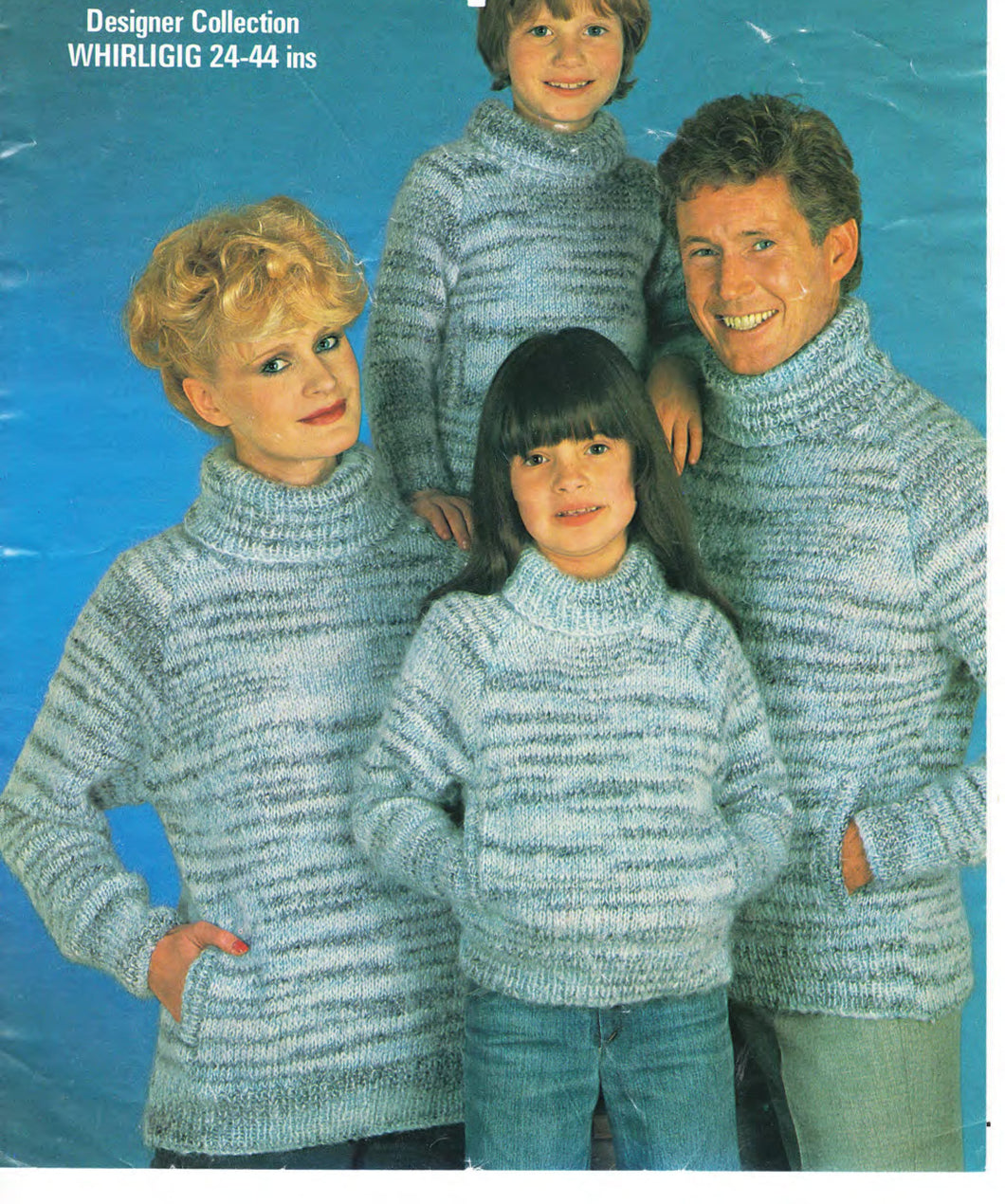 Easy Polo Neck Sweaters- Cagoule- Man- Womans Childrens- Chunky Bulky quick knit wool- Knitting pattern download PDF 24