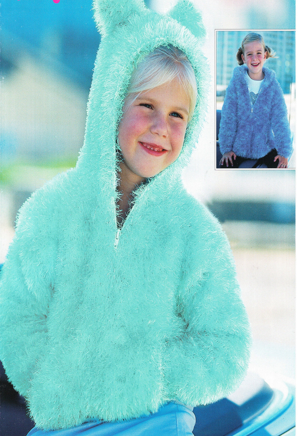 Easy Hooded jacket with or without ears DK Funky Fur 8 Ply  Knitting Pattern 22